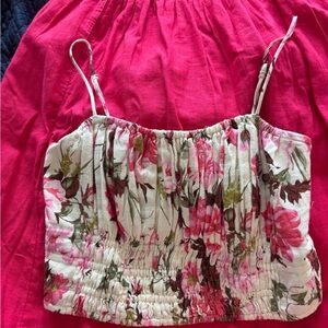 Matching Set- Pink Floral Top and Pink Skirt